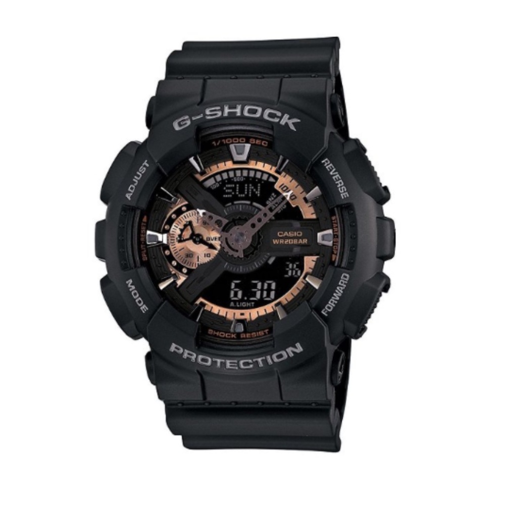NWT XL Ana-Digi Rose Gold Black Strap G-Shock